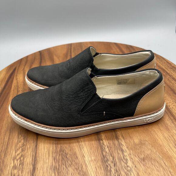 UGG Adley Shoes Womens Size 7 Black Nubuck Slip On Comfort Casual Sneakers - Picture 3 of 8